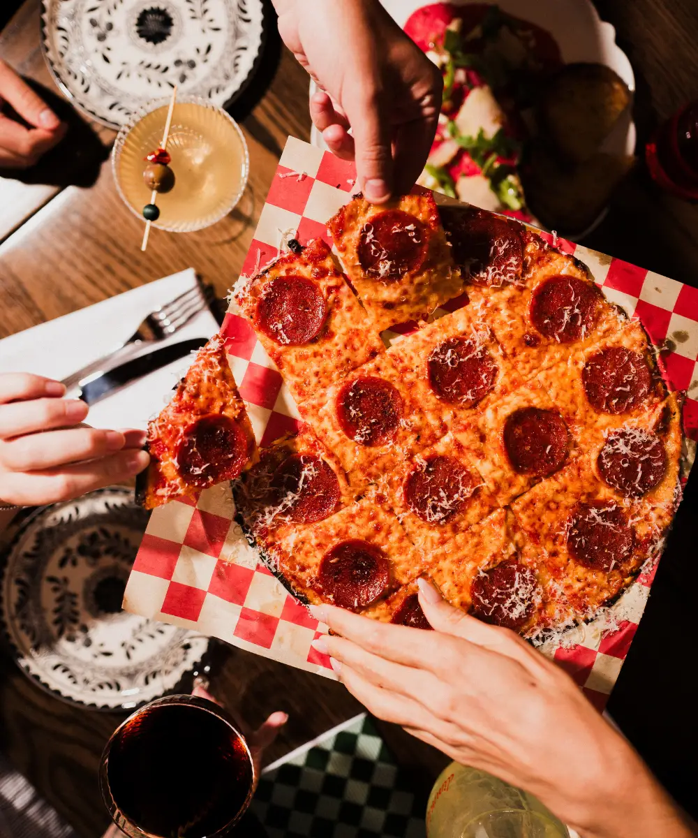 pepperoni pizza and martini - mobile version